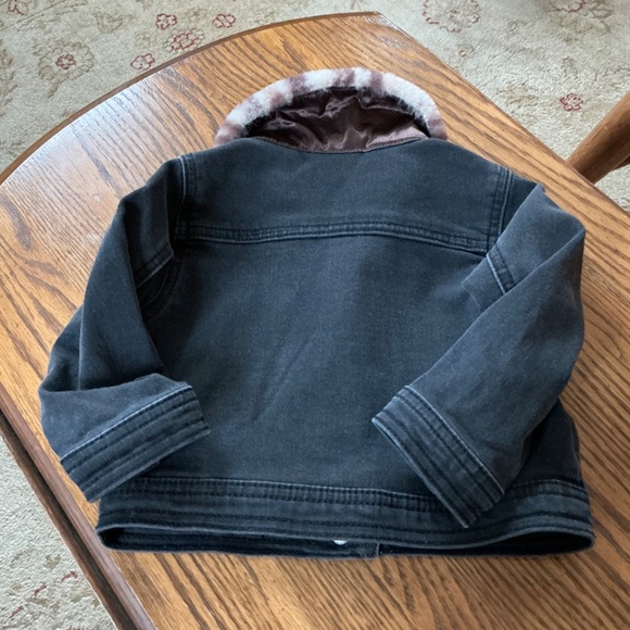 First Impressions Baby Girls Faux Fur Collar Jacket in Black sz 18 months EUC - Picture 7 of 8